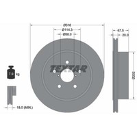 Textar 2X Bremsscheibe Hinten Ø316 Mm InnenbelüFtet FüR Subaru Impreza
