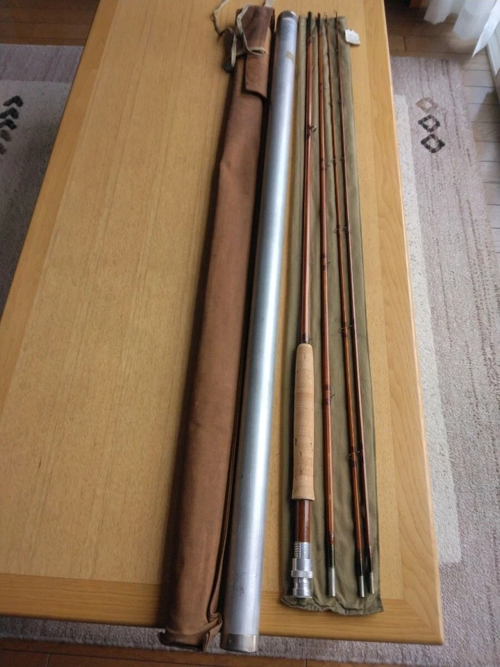 E.F. PAYNE #216 10 pies 3P2T caña de bambú DryFlySalmon con estuche de aluminio Foto 2 de 4