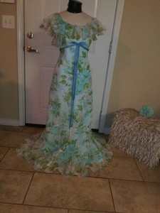 blue floral chiffon maxi dress