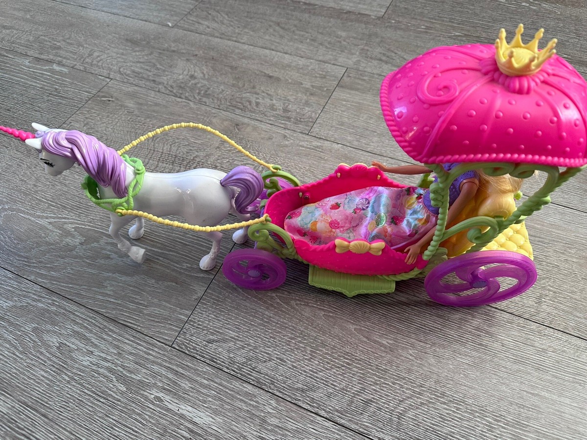 Barbie Dreamtopia Sweetville Carriage Unicorn Doll Figure