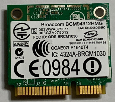 Genuine OEM Original Broadcom BCM94312HMG Wireless mPCIe Card 802.11a/b/g DW1397