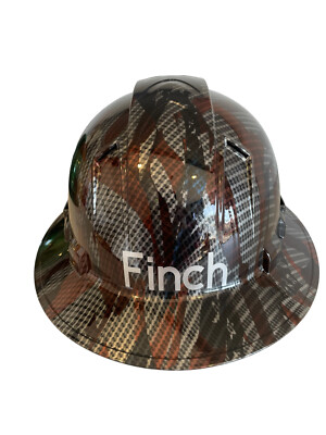 Hard Hat Ridgeline Hydro dipped Full Brim vented CarbonFiber Flags 6 letter Name