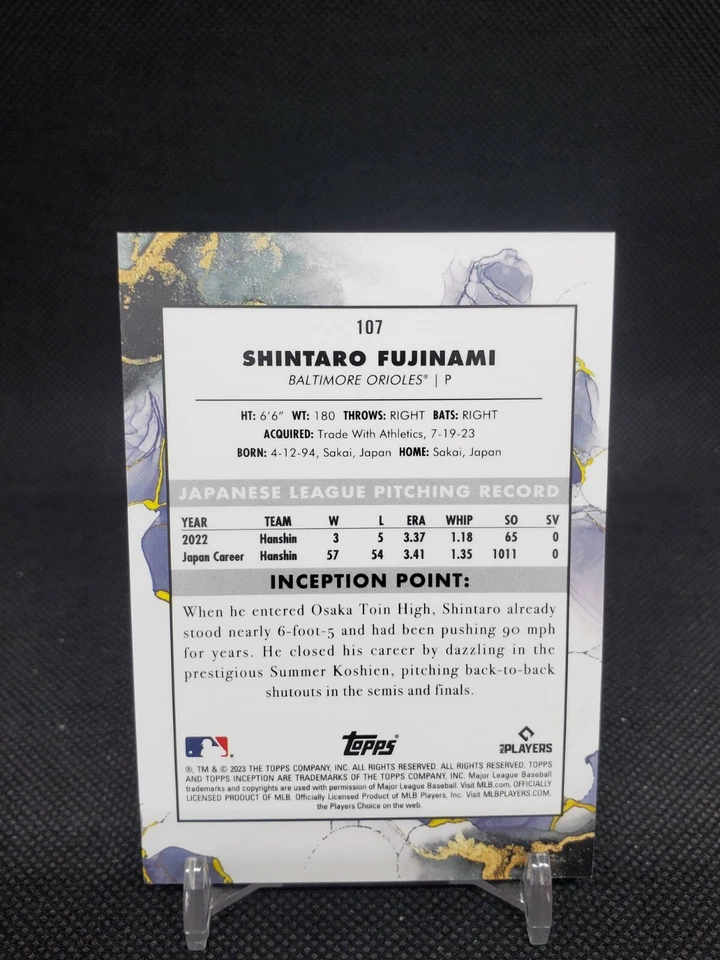 2023 Topps Inception Baseball Shintaro Fujinami 107 Rookie Baltimore Orioles - Image 2 of 2