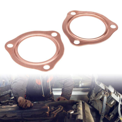 2.5 Inch Reusable Aluminum 3-Bolt Exhaust Header Collector Flange Gaskets – 2-1/2'' Pair