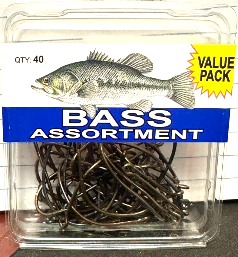 Fishing Hooks, Qty 40, Bass Assortment, Value Pack, Model SPBASS Tie Instrutions | eBay Fishing Hooks, Qty 40, Bass Assortment, Value Pack, Model SPBASS Tie Instrutions | eBay