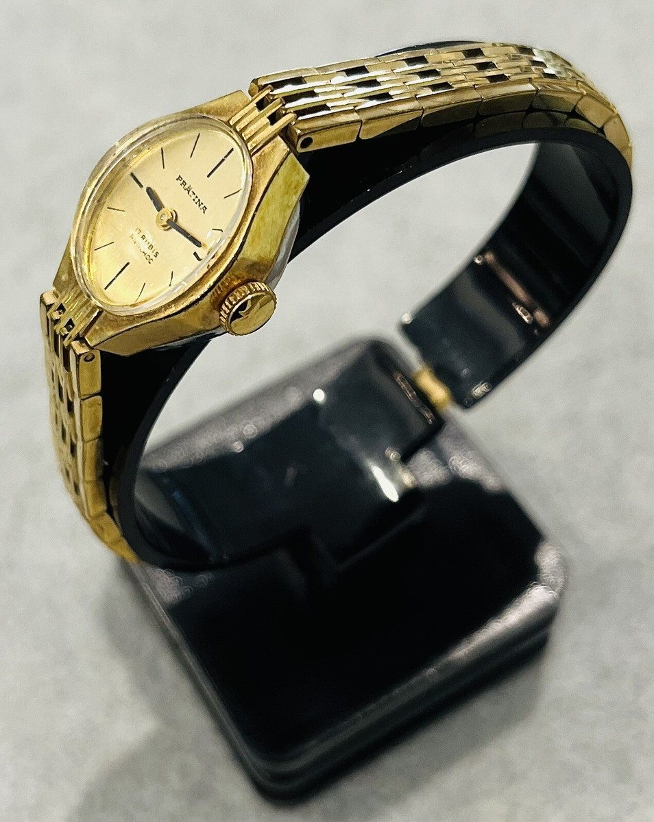 PRÄTINA Damen Uhr, Handaufzug, vergoldet, gut gepflegter Zustand