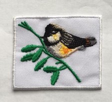 Chickadee Black Capped Bird Iron Sew On Quality Patch Collectible  Est 3 in
