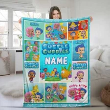 Bubble Guppies Blanket, Personalized Bubble Guppies Blanket, Bubble Guppies
