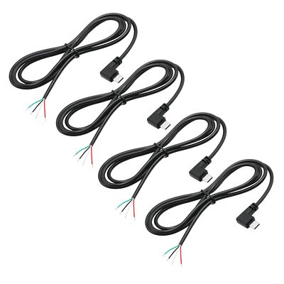 4Pcs Right Angle USB C to 4 Pin Bare Wire Open End Wire 1M/3FT 90 Degree USB ...