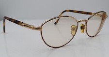 Vintage Genny 657 Tortoise Gold Oval Metal Sunglasses Italy FRAMES ONLY