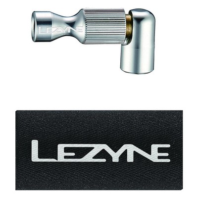 Lezyne CO2 Trigger Drive CNC Pumpe Kopf Silber - Aluminium Auslass für einfaches