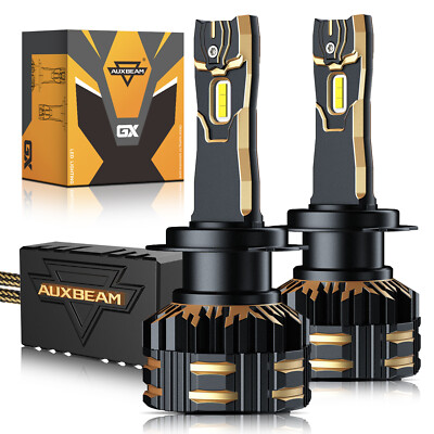 AUXBEAM H7 LED Headlight Canbus Bulbs Kit High Beam 120W 6500K White Bright GX