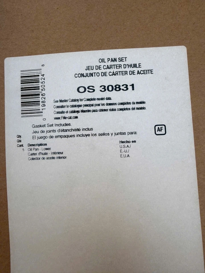Juego de juntas de cárter de aceite Fel-Pro OS 30831 para 00-04 Ford Mazda Escape Focus Tribute Foto 2 de 2