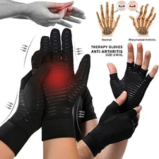 CFR Copper Compression Gloves Arthritis Carpal Tunnel Hand Support Pain Relief L