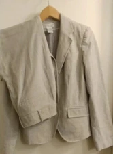 Career executive Pant Suit Jacket Set Size 4 Worthington Stretch Gray Excellent
