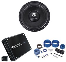 Rockville W12K6D2 V2 12" 2400 Watt Car Audio Subwoofer Mono Amplifier Amp Kit