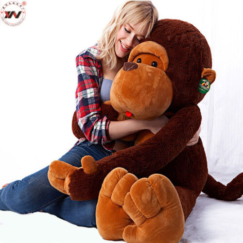 GIANT HUGE LARGE BIG STUFFED ANIMAL PLUSH BROWN MONKEY BEAR GRIL DOLL PLUSH TOY - Picture 1 of 4