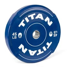 Titan Fitness 45 LB Color EZ-Grip Olympic Bumper Plate, Sold Individually
