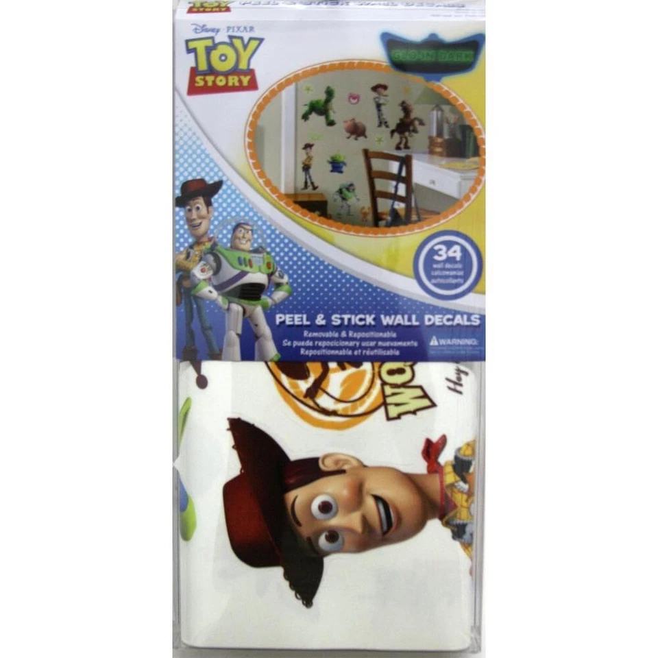 Adesivo de parede Disney 34 BiG TOY STORY 3 decoração de quarto BUZZ WOODY brilho no escuro - Imagem 4 de 4