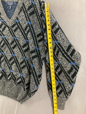 Vintage Boulevard for Big Man Sweater Mens 1x Knit Geometric Vintage Boulevard for Big Man Sweater Mens 1x Knit Geometric