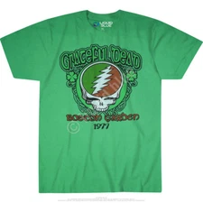 GRATEFUL DEAD-SHAMROCK 77-Boston-STEAL YOUR FACE-T-SHIRT S-M-L-XL-2X Garcia,Wier