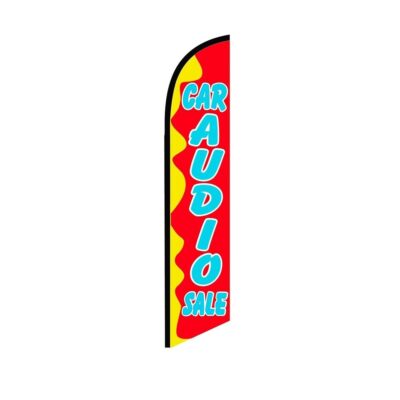 Car Audio Sale YellowRed Swooper Flutter Feather Flag | 3ft W x 11.5ft Tall