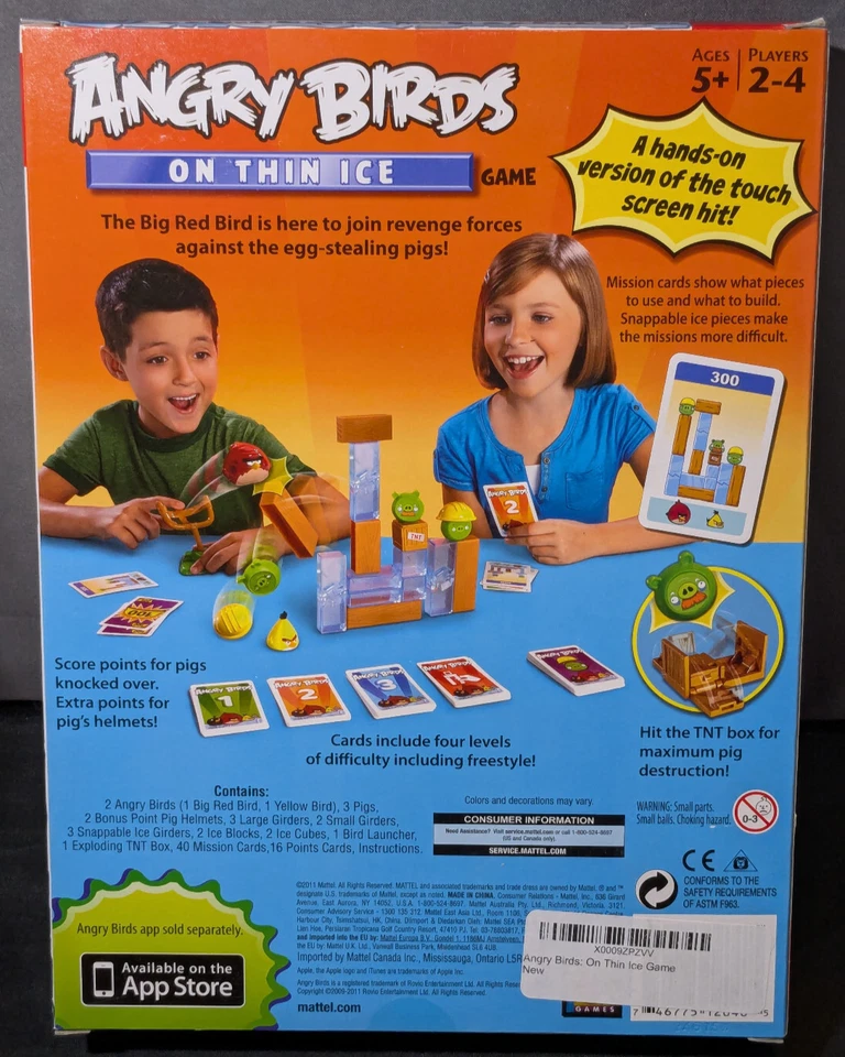 Mattel 2011 ANGRY BIRDS ON THIN ICE Game - Orange Label NEW Sealed NM/M - Image 2 of 4