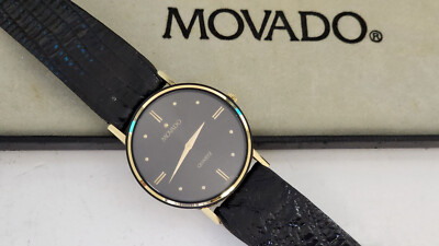 MOVADO 4.6mm UTRA THIN 31mm CASE MENS 87-42-889 SWISS MADE QUARTZ WATCH