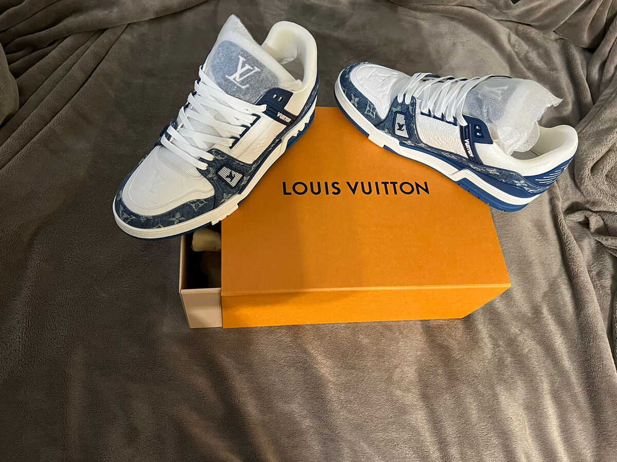 Louis Vuitton LV x Virgil Trainer Blue Rare Exclusive LV 10 US 11.5 Abloh  Denim