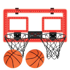 Over-the-Door Basketball Dual Hoop, Indoor Sports Game, Plastic, for All Ages