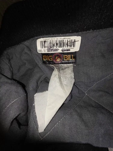 Big Bill Workwear Men's Gray Canvas Bomber Jacket Full Zip Size 42 Chest image 3