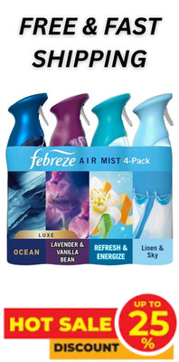 Febreze Air Effects Air Freshener Spray, Mixed Scent, 4 ct., 35.2 oz. FREE SHIP