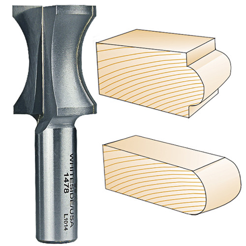 Whiteside Oval Edge Bit 1/2 in. SH x 1 in. BO x 3/16 in. BD 1478