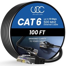 Cat 6 Ethernet Cable 100 ft, Outdoor Indoor 10Gbps Ethernet Cable, High Speed...