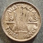 1943 George VI Silver Threepence — photo from another recent sale