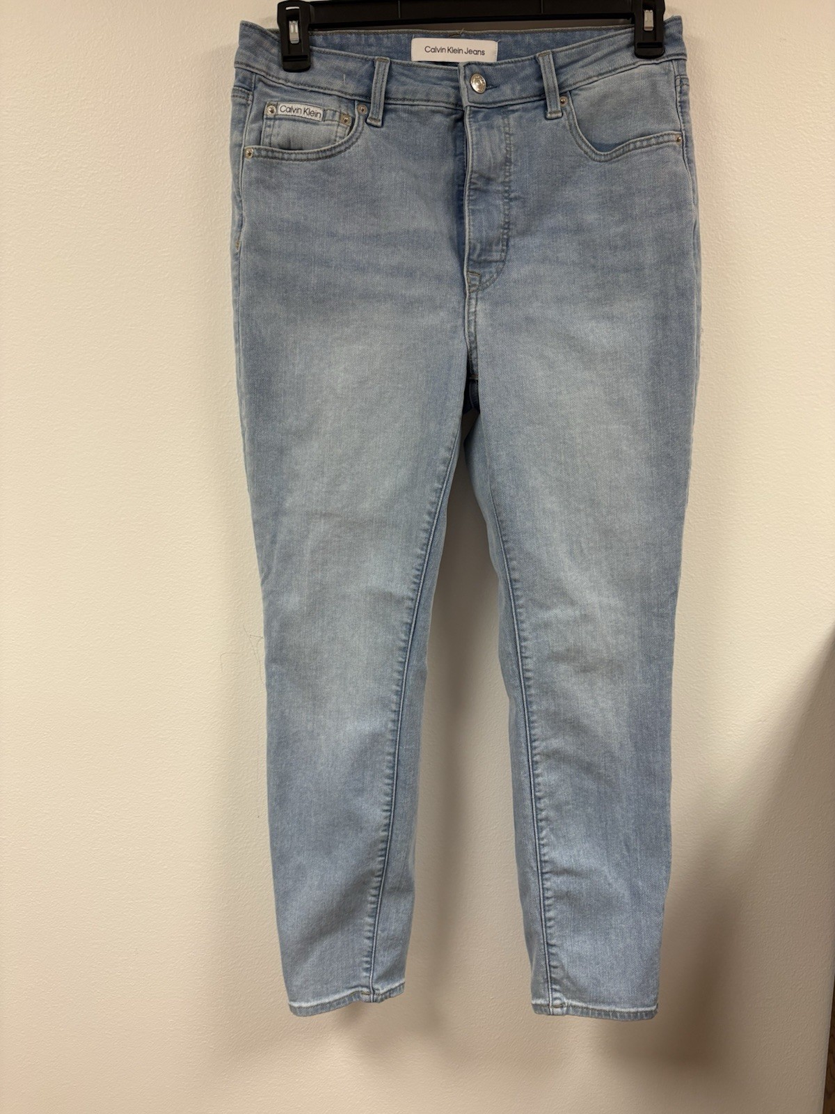 Calvin Klein Women's Blue Jeans Size 10 SKINNY Leg High Rise NWOT Stretch Denim