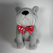 Dan Dee Plush English Bulldog Dog Grey 12" Heart Bow Tie Valentines Day Stuffed