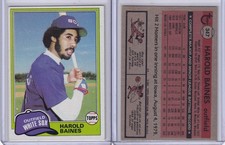 1981 Topps Baseball Card # 347 Harold Baines Rookie Chicago White Sox OF EX. rookie card picture