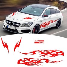 Bilisin 6 Pieces Flame Graphics Car Body Side Sticker Vinyl Auto Racing Sports L