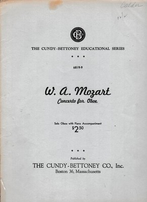 Concerto for Oboe (Adagio,Allegro,Romanze Rondo) Mozart
