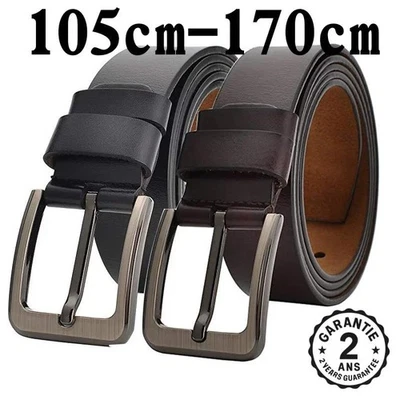 Ceinture Homme Très Grande Taille Cuir Véritable 170 160 150 140 130 120 cm - Photo 1/4
