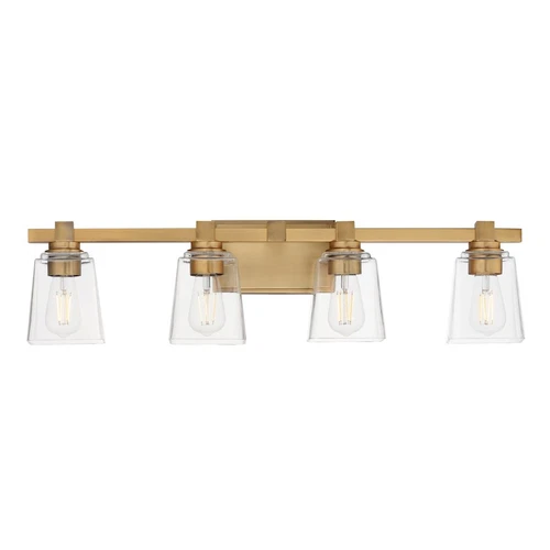 Maxim Lighting Cubos 4 Light Bath Vanity, Natural Aged Brass/Clear - 21384CLNAB - Picture 1 of 1