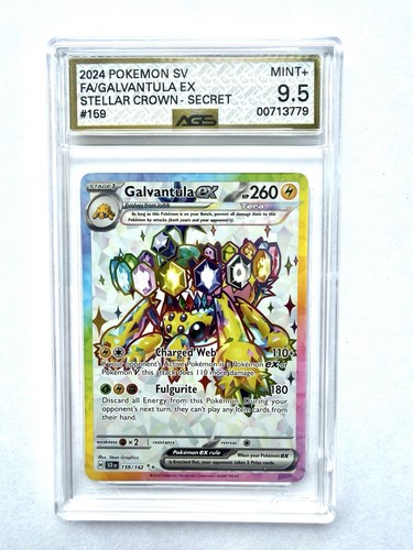 Pokemon Galvantula ex 159/142 Sv07 Stellar Crown Secret Rare Holo AGS 9.5 Mint