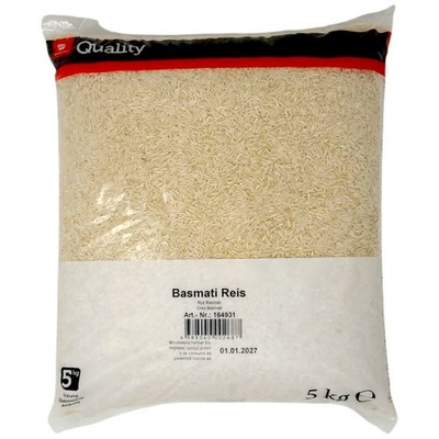 Transgourmet Quality Basmati Reis 5 kg Vorrat Kochen Gastro (4,60 EUR/kg)