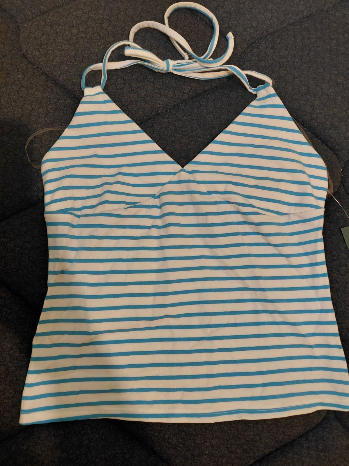 NWT Wild Fable Blue White Stripe Halter crop Top Women's S