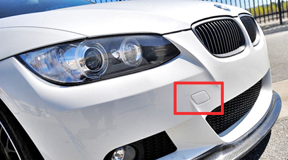 2007-10년식 BMW E92 320i, 328i, 335i 쿠페 (LCI 이전 모델)용 앞 범퍼 견인 고리 캡 커버 4