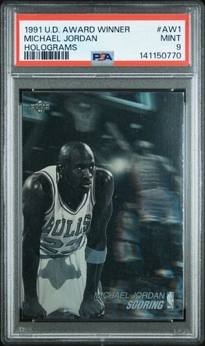 1991 Upper Deck Michael Jordan Hologram Card #AW1 PSA 9 | Chicago Bulls NBA MVP
