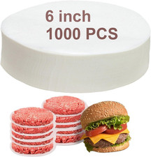 1000Pcs 6 Inch Hamburger Patty Paper Rounds White Parchment Paper Non-Stick Food