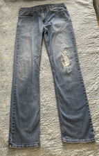 Carhartt Jeans Mens Relaxed 34x36 Fit Denim Workwear Straight Leg distressed