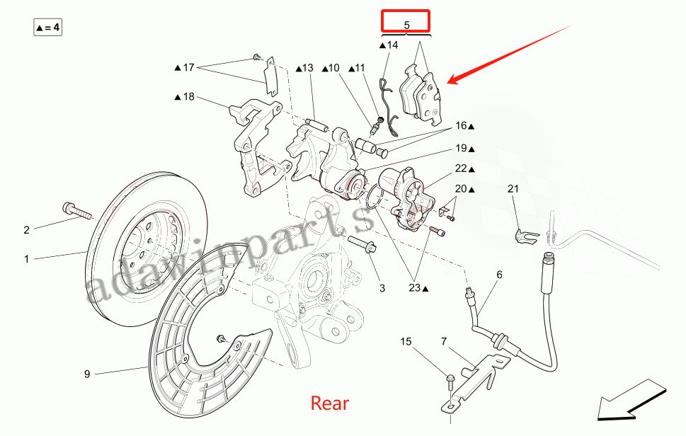 Maserati Levante 2017 FRONT Brake pad P/N 673004427
